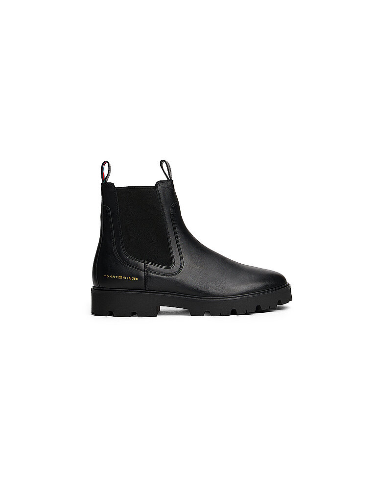 Tommy Hilfiger pour femme. FW0FW08775 Bottines Chelsea en cuir noir (36), Plat, Aucun, Casuel